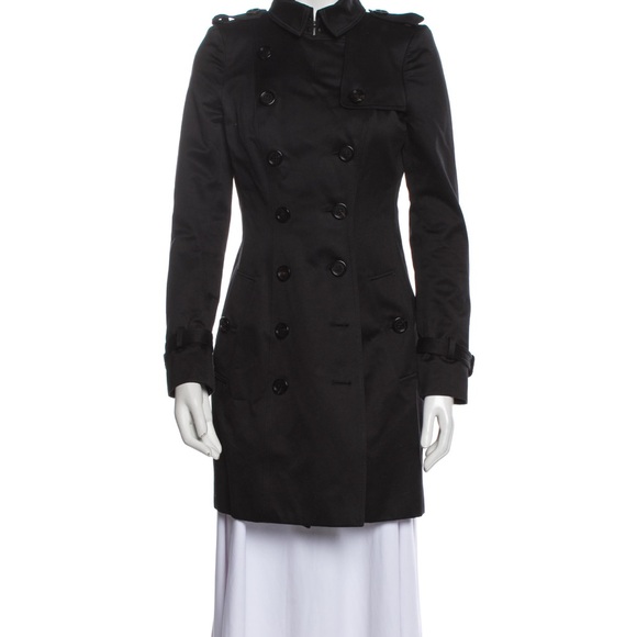 Women’s Burberry trench coat black size 40 - Picture 1 of 5